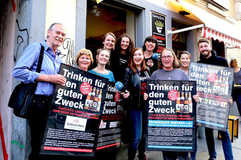 Nachtschicht, Quartiermeister, Bier, Trinken, Essen, Ausgehen, sozial, guter Zweck, Verein, Vereine, Dresden Fernsehen, Sachsen Fernsehen, Leipzig, Chemnitz, Video, Sophia Matthes, Susanne Meyer-Götz, Curry und Co., Dresdner Neustadt, Treberhilfer, Leihladen, Aktion Zivilcourage, KulturLeben Leipzig, Andre Weigold