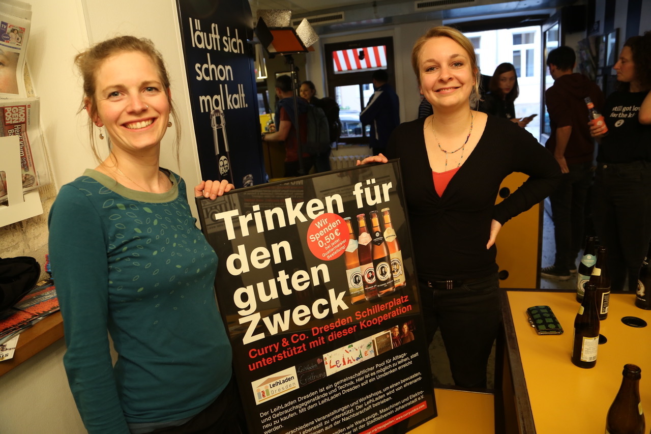 Nachtschicht, Quartiermeister, Bier, Trinken, Essen, Ausgehen, sozial, guter Zweck, Verein, Vereine, Dresden Fernsehen, Sachsen Fernsehen, Leipzig, Chemnitz, Video, Sophia Matthes, Susanne Meyer-Götz, Curry und Co., Dresdner Neustadt, Treberhilfer, Leihladen, Aktion Zivilcourage, KulturLeben Leipzig, Andre Weigold