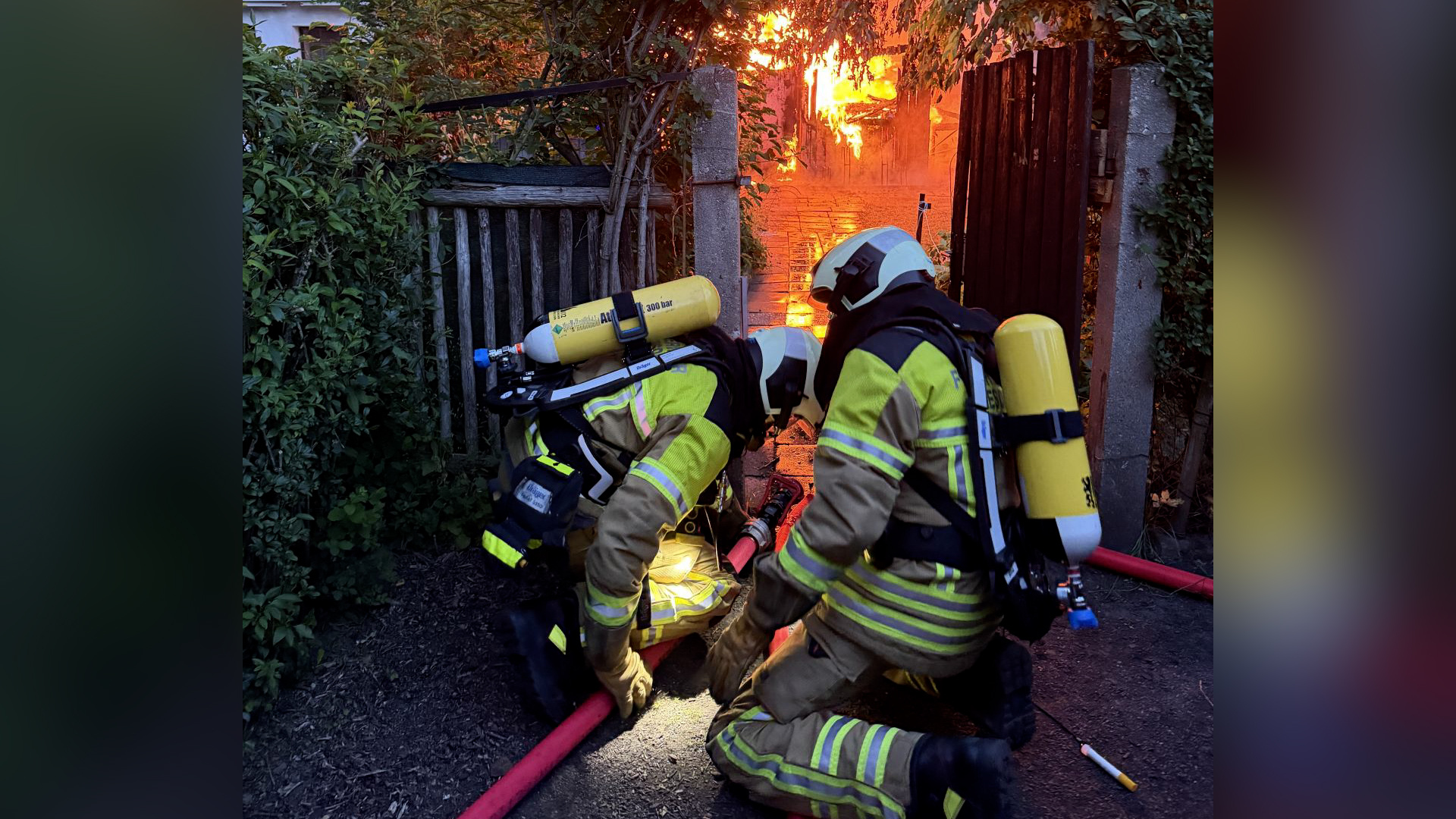 Brand in Kleingartenanlage in Dresden