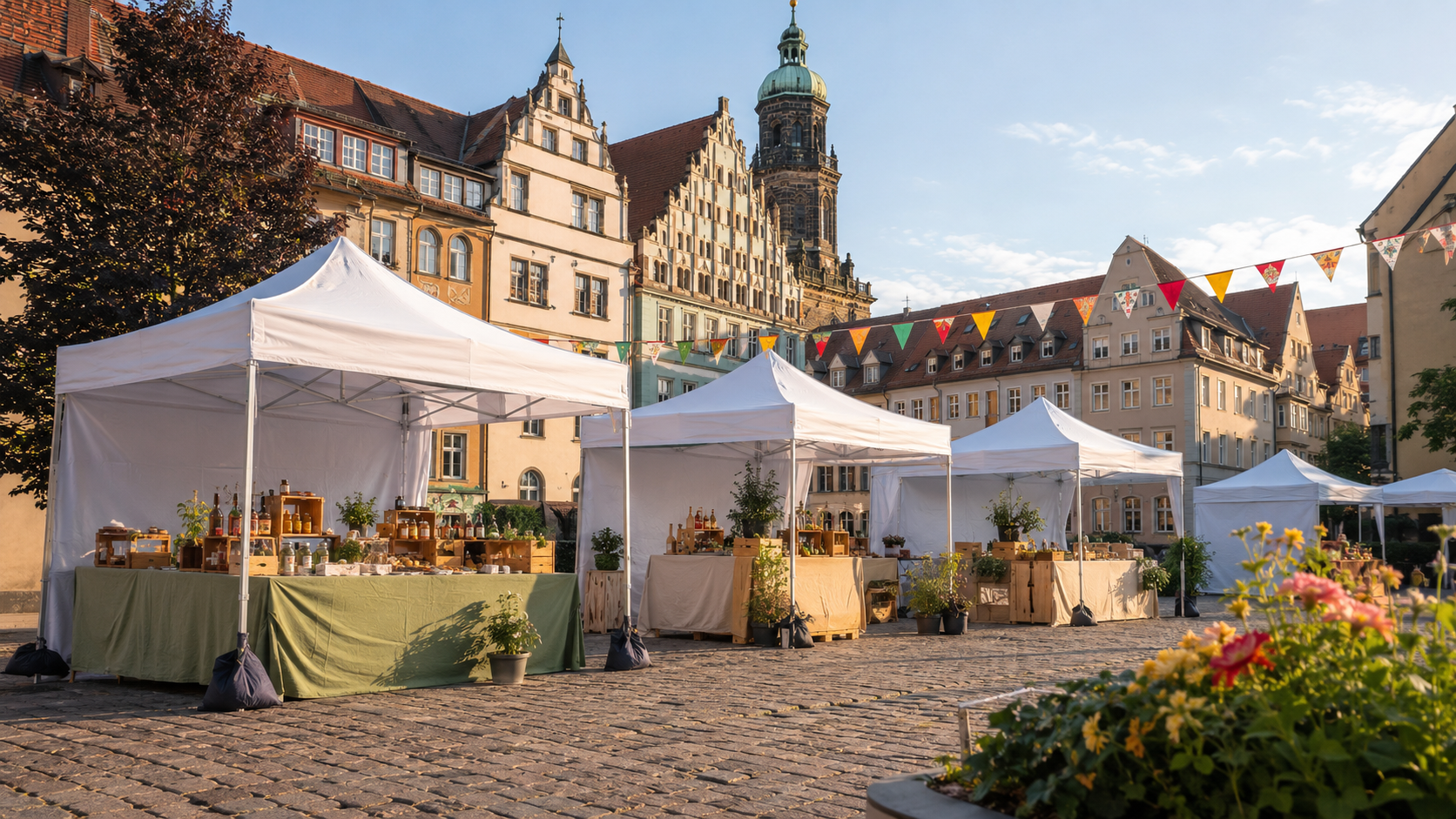 Stadtfest, Vereinsfeier, Wochenmarkt: Worauf es bei mobilen Pavillons wirklich ankommt